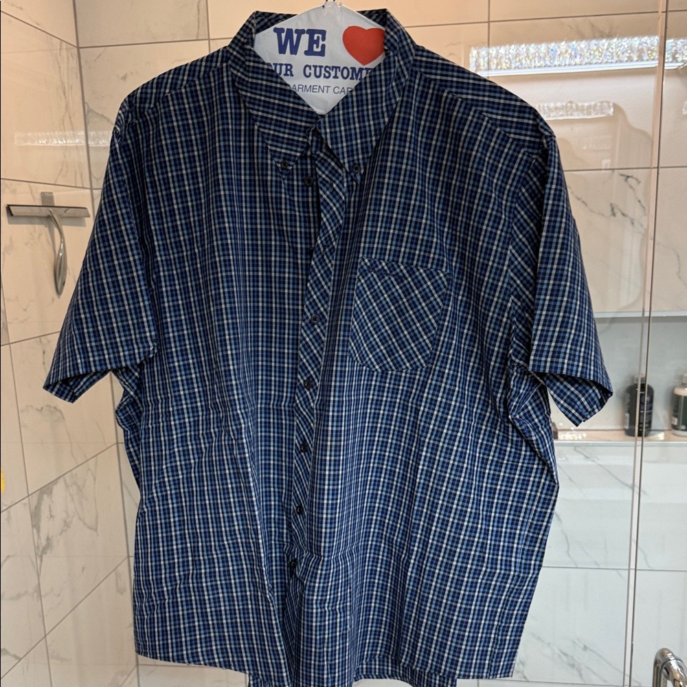 Ben Sherman Navy Plaid Button Down Shirt XXXL
